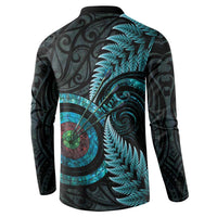 New Zealand Archery Button Sweatshirt Aotearoa Silver Fern Maori LT14 - Polynesian Pride