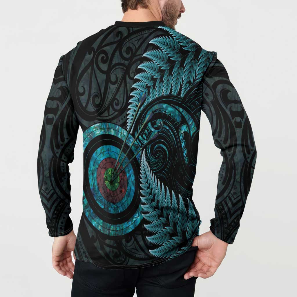 New Zealand Archery Button Sweatshirt Aotearoa Silver Fern Maori LT14 - Polynesian Pride