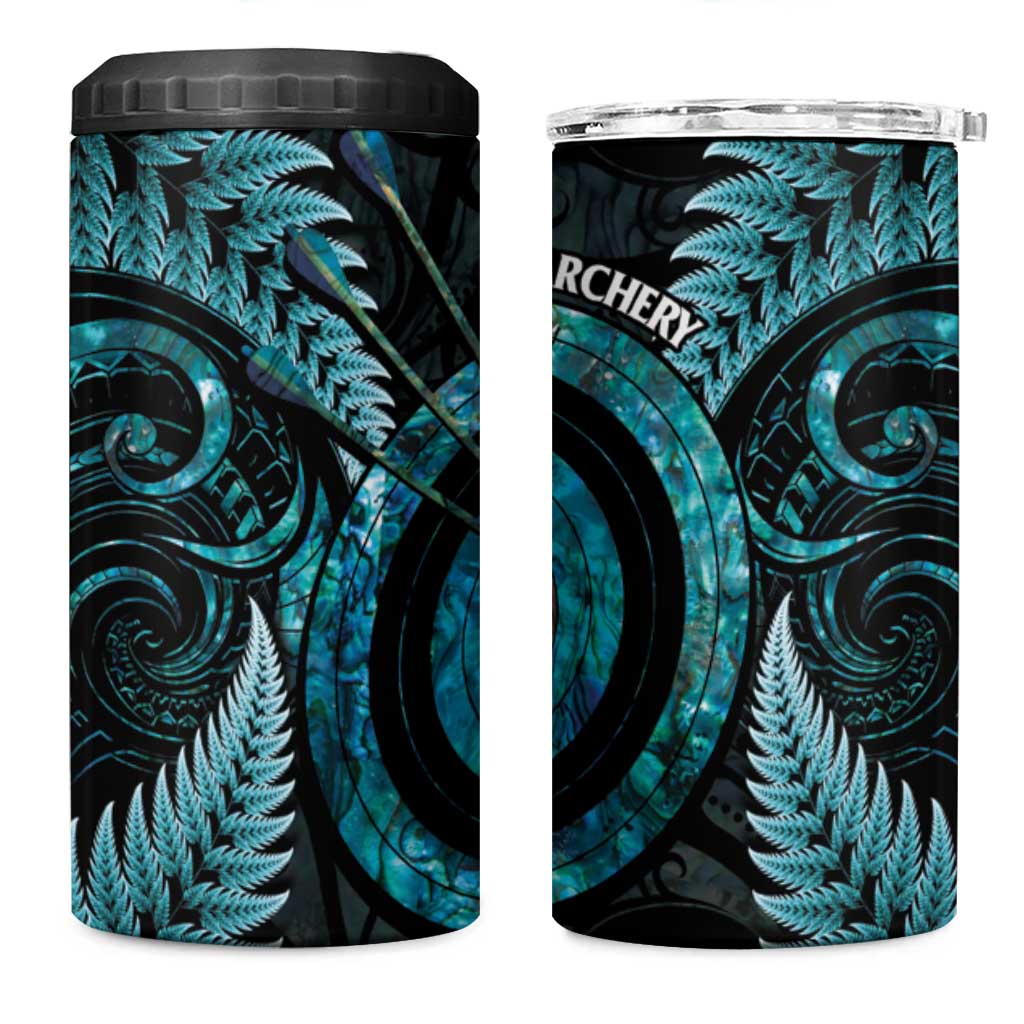 New Zealand Archery 4 in 1 Can Cooler Tumbler Aotearoa Silver Fern Maori LT14 One Size: 16 oz Turquoise - Polynesian Pride