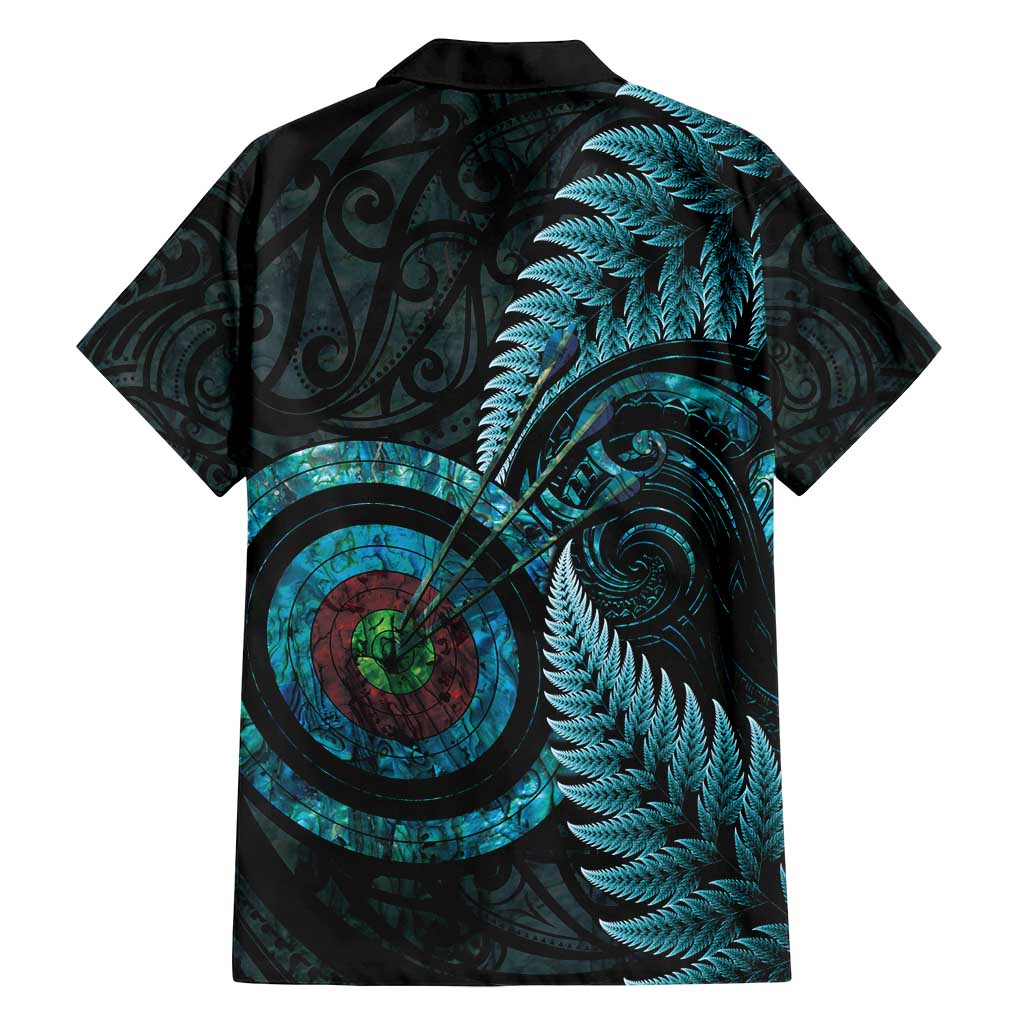 New Zealand Archery Family Matching Off Shoulder Maxi Dress and Hawaiian Shirt Aotearoa Silver Fern Maori - Polynesian Pride