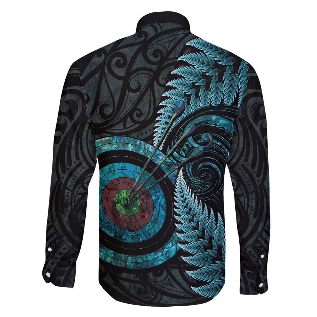 New Zealand Archery Family Matching Off Shoulder Maxi Dress and Hawaiian Shirt Aotearoa Silver Fern Maori - Polynesian Pride