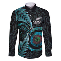 New Zealand Archery Family Matching Tank Maxi Dress and Hawaiian Shirt Aotearoa Silver Fern Maori - Polynesian Pride
