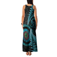 New Zealand Archery Family Matching Tank Maxi Dress and Hawaiian Shirt Aotearoa Silver Fern Maori - Polynesian Pride