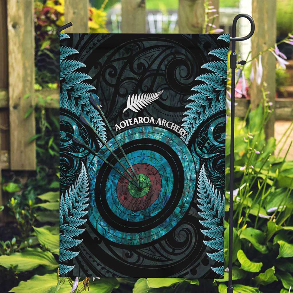 New Zealand Archery Garden Flag Aotearoa Silver Fern Maori - Polynesian Pride