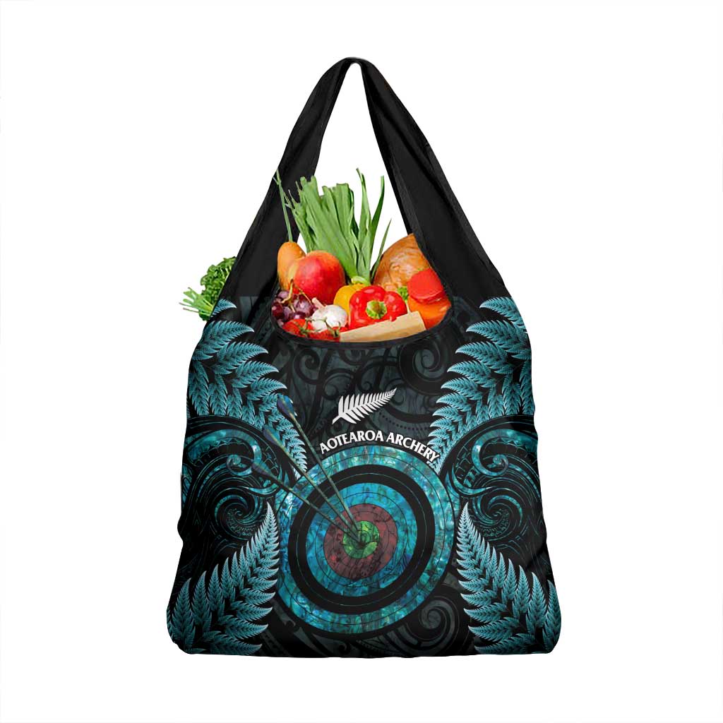 New Zealand Archery Grocery Bag Aotearoa Silver Fern Maori LT14 1-pack One Size Turquoise - Polynesian Pride