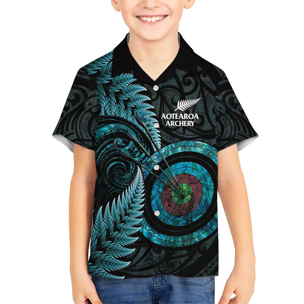New Zealand Archery Hawaiian Shirt Aotearoa Silver Fern Maori LT14 - Polynesian Pride
