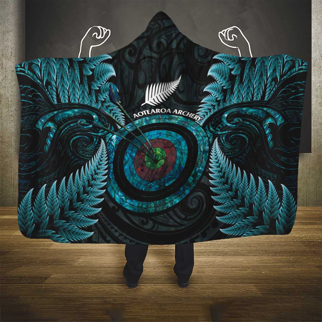 New Zealand Archery Hooded Blanket Aotearoa Silver Fern Maori - Polynesian Pride