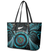 New Zealand Archery Leather Tote Bag Aotearoa Silver Fern Maori LT14 - Polynesian Pride