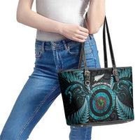 New Zealand Archery Leather Tote Bag Aotearoa Silver Fern Maori LT14 - Polynesian Pride
