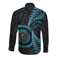 New Zealand Archery Long Sleeve Button Shirt Aotearoa Silver Fern Maori LT14 - Polynesian Pride