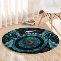 New Zealand Archery Round Carpet Aotearoa Silver Fern Maori - Polynesian Pride