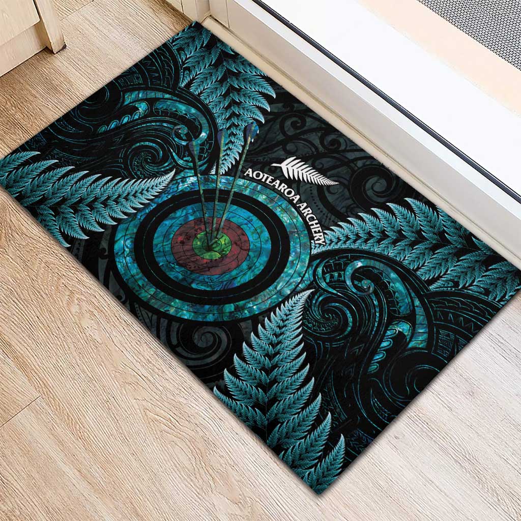New Zealand Archery Rubber Doormat Aotearoa Silver Fern Maori LT14 - Polynesian Pride