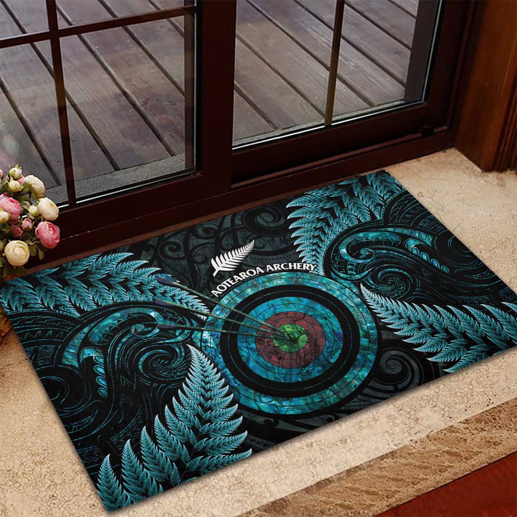 New Zealand Archery Rubber Doormat Aotearoa Silver Fern Maori LT14 - Polynesian Pride