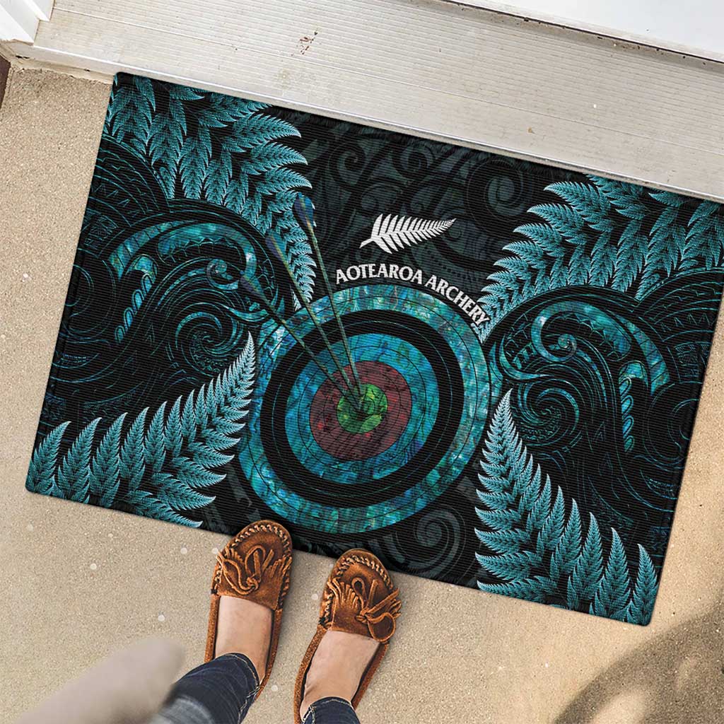 New Zealand Archery Rubber Doormat Aotearoa Silver Fern Maori LT14 - Polynesian Pride