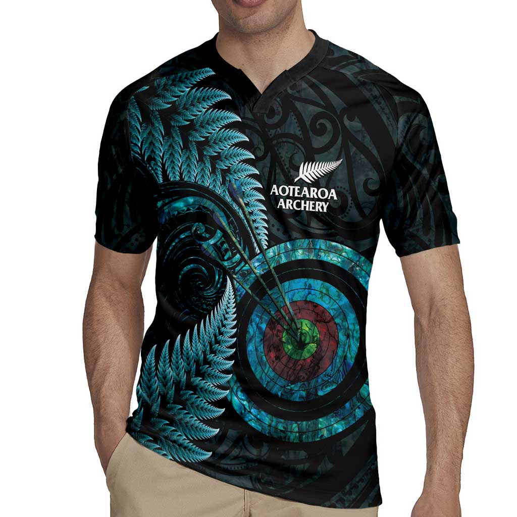 New Zealand Archery Rugby Jersey Aotearoa Silver Fern Maori - Polynesian Pride