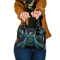 New Zealand Archery Shoulder Handbag Aotearoa Silver Fern Maori LT14 One Size Turquoise - Polynesian Pride