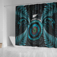 New Zealand Archery Shower Curtain Aotearoa Silver Fern Maori - Polynesian Pride