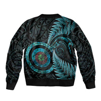 New Zealand Archery Sleeve Zip Bomber Jacket Aotearoa Silver Fern Maori LT14 - Polynesian Pride