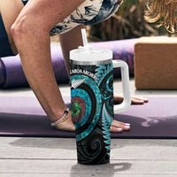 New Zealand Archery Tumbler With Handle Aotearoa Silver Fern Maori - Polynesian Pride