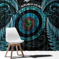 New Zealand Archery Window Curtain Aotearoa Silver Fern Maori LT14 - Polynesian Pride