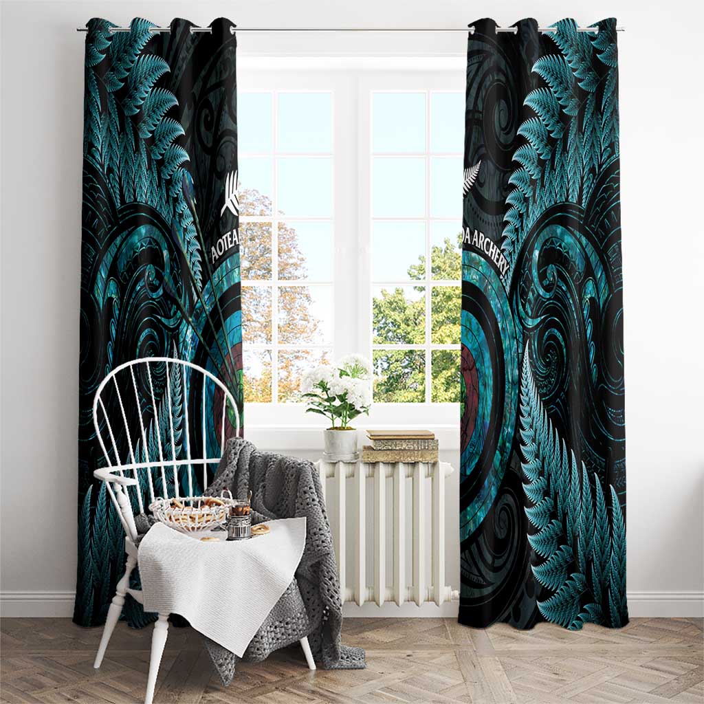 New Zealand Archery Window Curtain Aotearoa Silver Fern Maori LT14 - Polynesian Pride