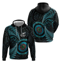 New Zealand Archery Zip Hoodie Aotearoa Silver Fern Maori LT14 - Polynesian Pride