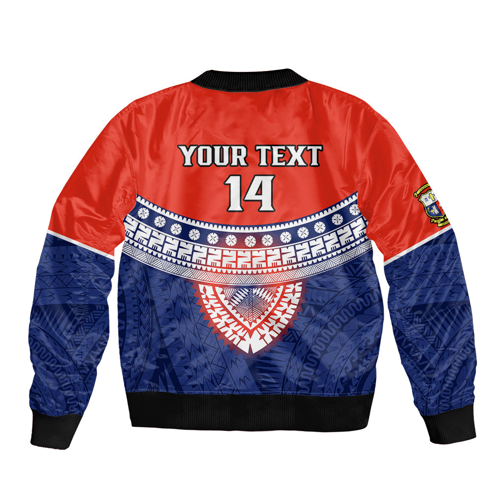 Custom Fiji School Bomber Jacket Marist Brothers Fijian Tapa Pattern LT14 - Polynesian Pride