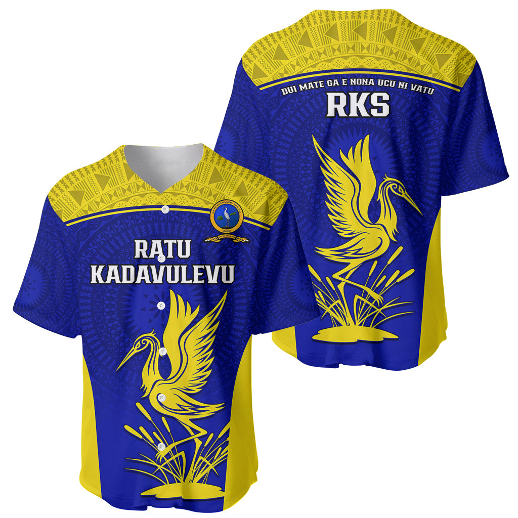 Fiji School Baseball Jersey Ratu Kadavulevu Heron With Fijian Tapa LT14 - Polynesian Pride
