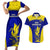 Fiji School Couples Matching Short Sleeve Bodycon Dress and Hawaiian Shirt Ratu Kadavulevu Heron With Fijian Tapa LT14 Gold - Polynesian Pride