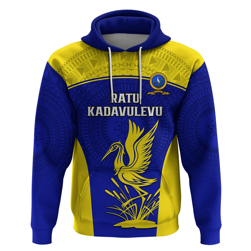 Fiji School Hoodie Ratu Kadavulevu Heron With Fijian Tapa LT14 Pullover Hoodie Gold - Polynesian Pride