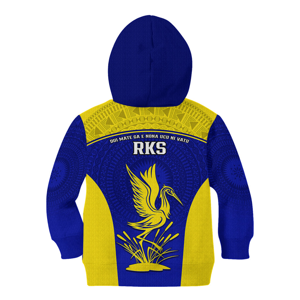 Fiji School Kid Hoodie Ratu Kadavulevu Heron With Fijian Tapa LT14 - Polynesian Pride