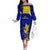 Fiji School Off The Shoulder Long Sleeve Dress Ratu Kadavulevu Heron With Fijian Tapa LT14 Women Gold - Polynesian Pride