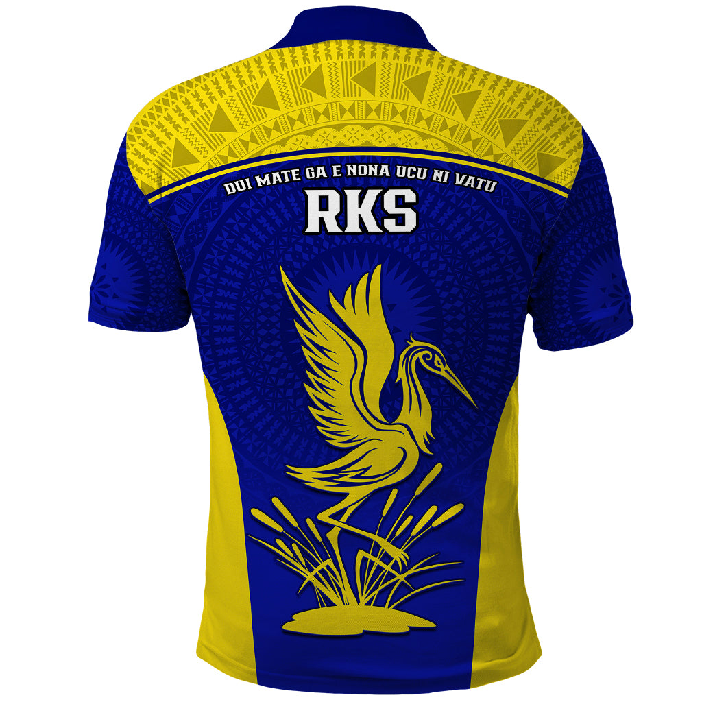 Fiji School Polo Shirt Ratu Kadavulevu Heron With Fijian Tapa LT14 - Polynesian Pride