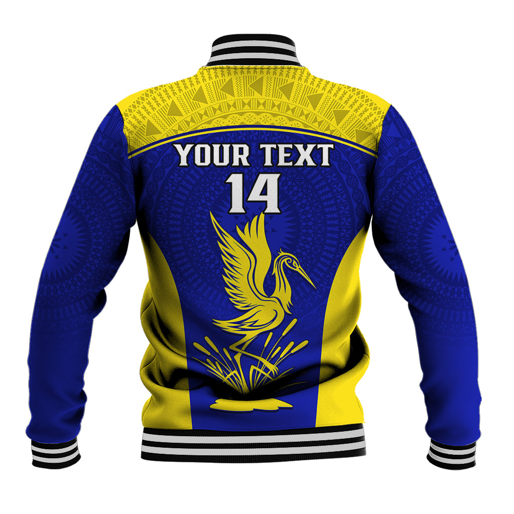 Custom Fiji School Baseball Jacket Ratu Kadavulevu Heron With Fijian Tapa LT14 - Polynesian Pride