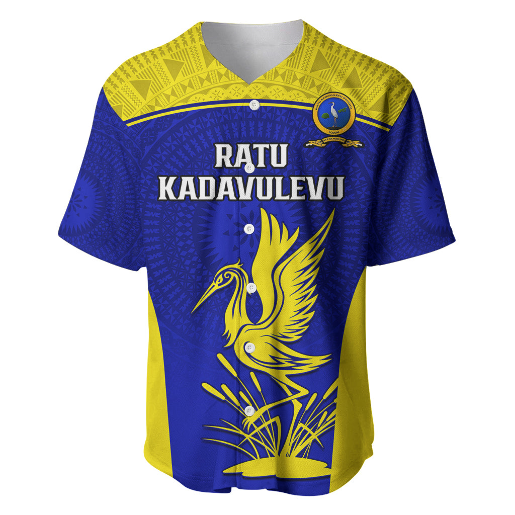 Custom Fiji School Baseball Jersey Ratu Kadavulevu Heron With Fijian Tapa LT14 Gold - Polynesian Pride