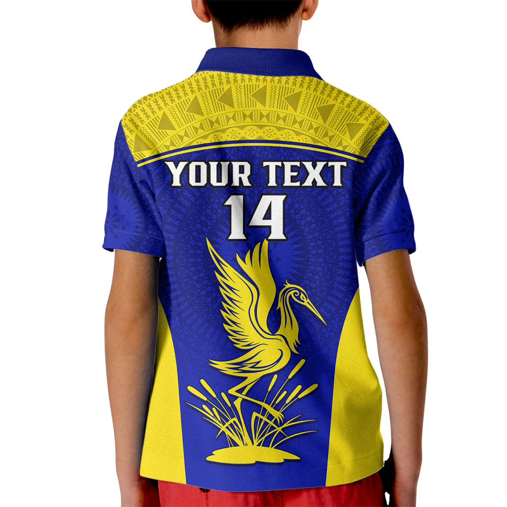 Custom Fiji School Kid Polo Shirt Ratu Kadavulevu Heron With Fijian Tapa LT14 - Polynesian Pride
