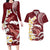 Blood Gold Polynesia Couples Matching Long Sleeve Bodycon Dress and Hawaiian Shirt Polynesian Frangipani With Sea Turtles