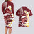 Blood Gold Polynesia Couples Matching Long Sleeve Bodycon Dress and Hawaiian Shirt Polynesian Frangipani With Sea Turtles