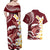 Blood Gold Polynesia Couples Matching Off Shoulder Maxi Dress and Hawaiian Shirt Polynesian Frangipani With Sea Turtles