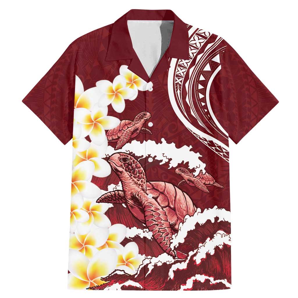 Blood Gold Polynesia Family Matching Mermaid Dress and Hawaiian Shirt Polynesian Frangipani With Sea Turtles
