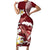 Blood Gold Polynesia Family Matching Short Sleeve Bodycon Dress and Hawaiian Shirt Polynesian Frangipani With Sea Turtles