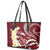 Blood Gold Polynesia Leather Tote Bag Polynesian Frangipani With Sea Turtles