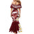 Blood Gold Polynesia Mermaid Dress Polynesian Frangipani With Sea Turtles