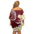 Blood Gold Polynesia Off Shoulder Short Dress Polynesian Frangipani With Sea Turtles