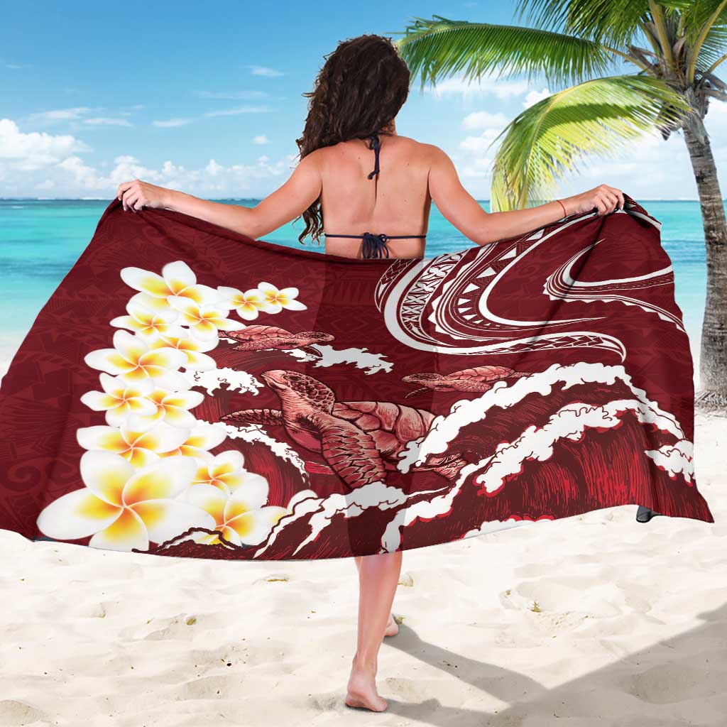 Blood Gold Polynesia Sarong Polynesian Frangipani With Sea Turtles