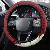Blood Gold Polynesia Steering Wheel Cover Polynesian Frangipani With Sea Turtles