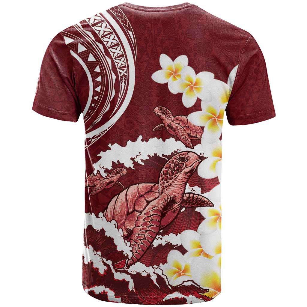 Blood Gold Polynesia T Shirt Polynesian Frangipani With Sea Turtles