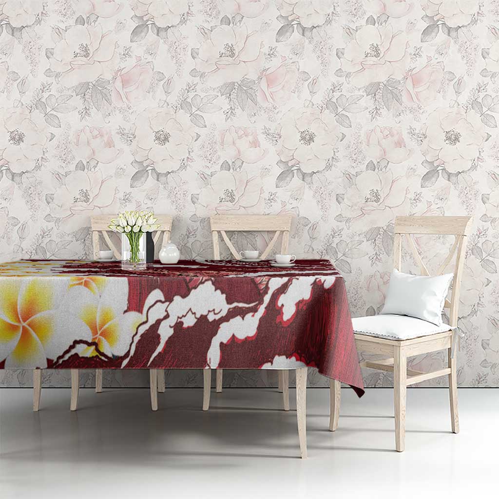 Blood Gold Polynesia Tablecloth Polynesian Frangipani With Sea Turtles