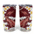 Blood Gold Polynesia Tumbler Cup Polynesian Frangipani With Sea Turtles