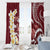 Blood Gold Polynesia Window Curtain Polynesian Frangipani With Sea Turtles